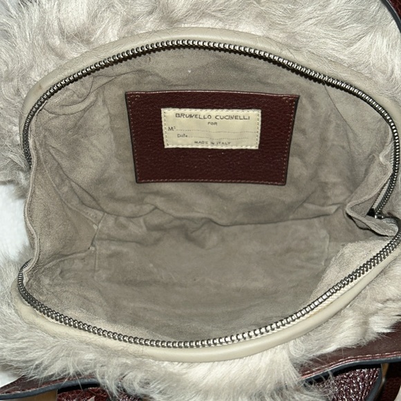 Brunello Cucinelli shoulder bag new with tag fur & leather & dustbag NEW! - Picture 9 of 10